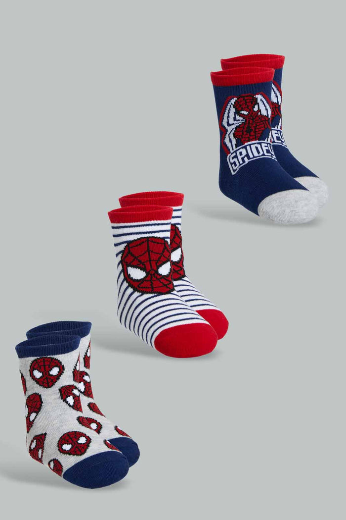 Redtag-Red-3-Pack-Spiderman-socks-365,-BOY-Socks,-Category:Socks,-CHR,-Colour:Red,-Deals:New-In,-Filter:Boys-(2-to-8-Yrs),-New-In-BOY-APL,-Non-Sale,-Section:Boys-(0-to-14Yrs)-Boys-2 to 8 Years