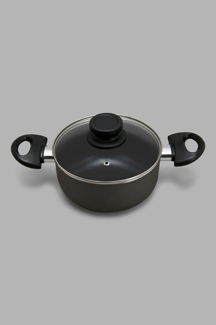 Redtag-Black-Aluminum-Non-Stick-Dutch-Oven-With-Glass-Lid-(18Cm)-365,-Category:Pans,-Colour:Black,-Deals:New-In,-Filter:Home-Dining,-HMW-DIN-Cookware,-New-In-HMW-DIN,-Non-Sale,-Section:Homewares-Home-Dining-