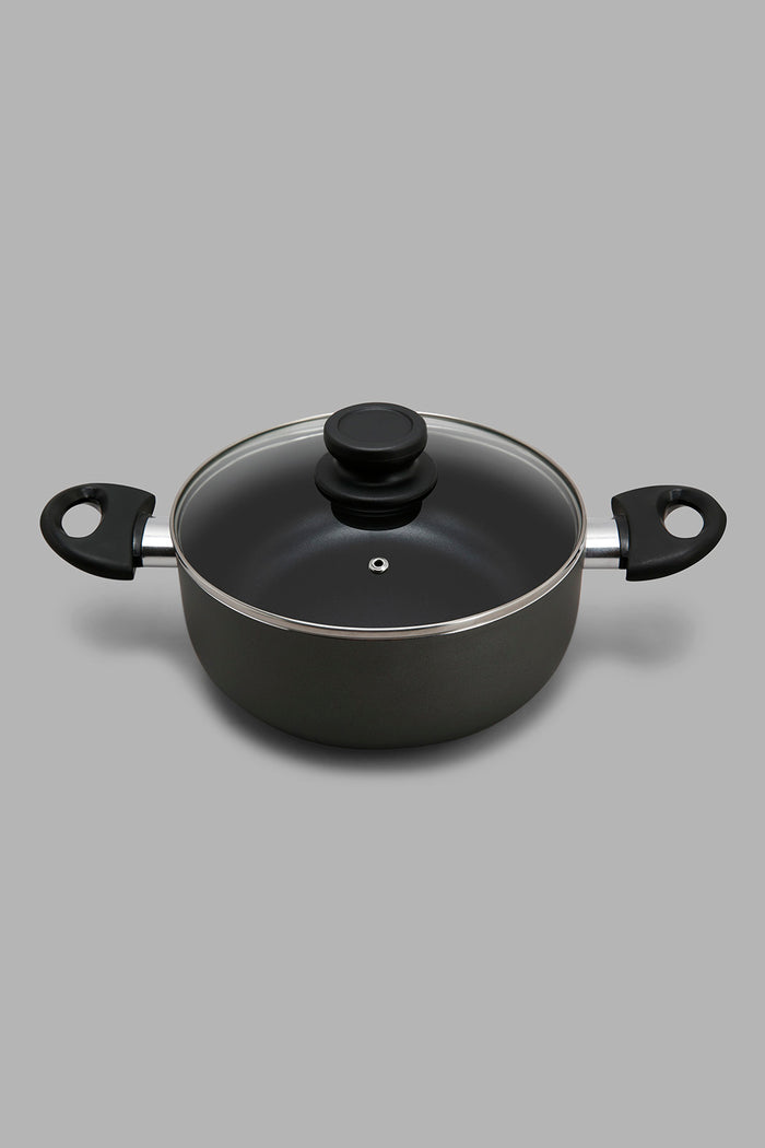 Redtag-Black-Aluminum-Non-Stick-Dutch-Oven-With-Glass-Lid-(22Cm)-365,-Category:Pans,-Colour:Black,-Deals:New-In,-Filter:Home-Dining,-HMW-DIN-Cookware,-New-In-HMW-DIN,-Non-Sale,-Section:Homewares-Home-Dining-