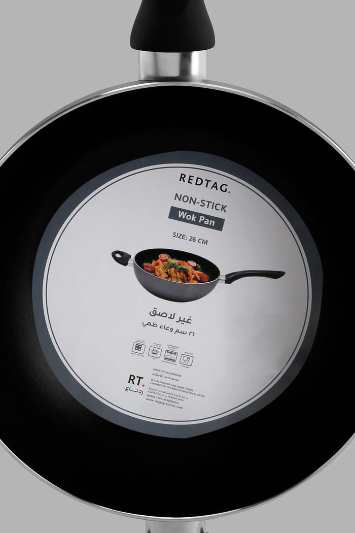 Redtag-Black-Aluminum-Non-Stick-Wok-Pan-(26Cm)-365,-Category:Pans,-Colour:Black,-Deals:New-In,-Filter:Home-Dining,-HMW-DIN-Cookware,-New-In-HMW-DIN,-Non-Sale,-Section:Homewares-Home-Dining-