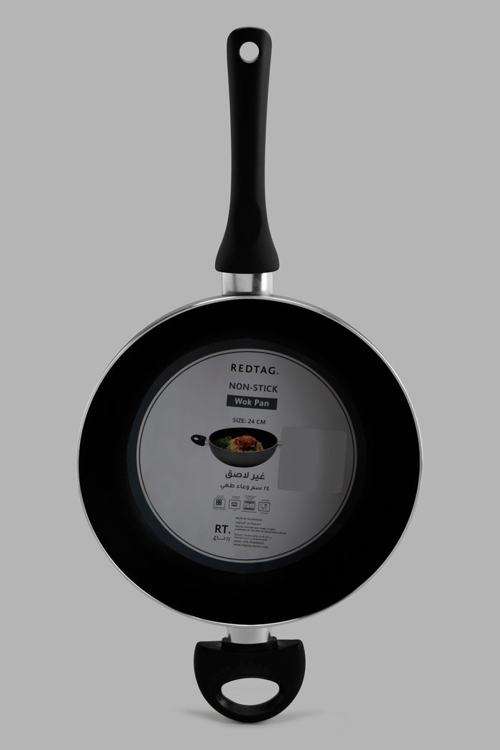 Redtag-Black-Aluminum-Non-Stick-Wok-Pan-(24Cm)-365,-Category:Pans,-Colour:Black,-Deals:New-In,-Filter:Home-Dining,-HMW-DIN-Cookware,-New-In-HMW-DIN,-Non-Sale,-Section:Homewares-Home-Dining-