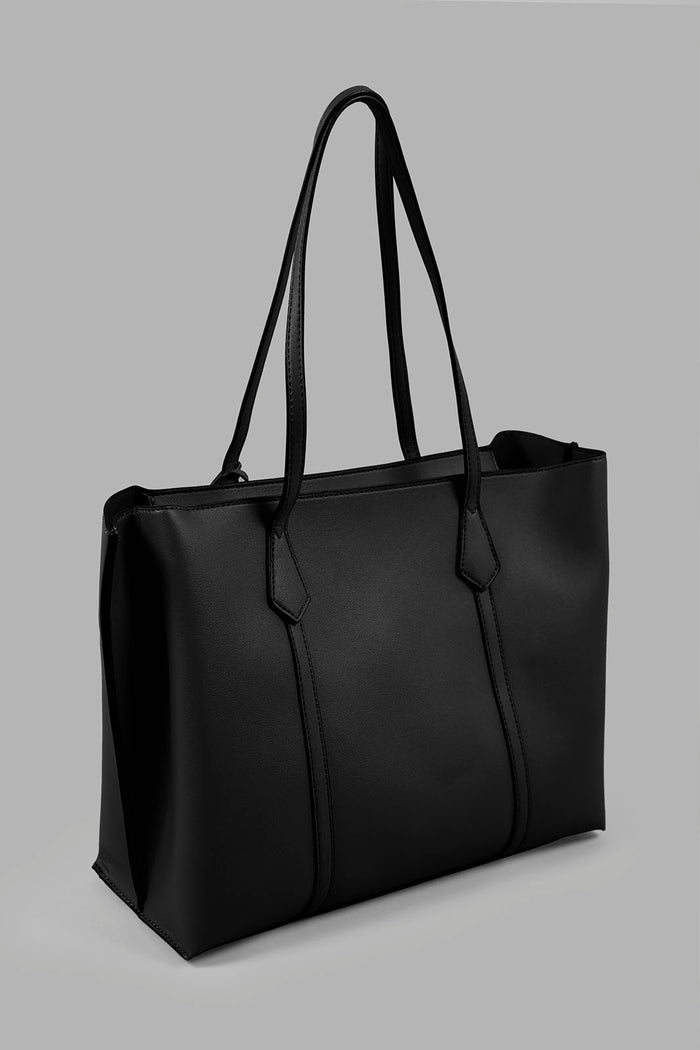 Redtag-Black-Tote-Bag-Category:Bags,-Colour:Black,-Filter:Women's-Accessories,-New-In,-New-In-Women-ACC,-Non-Sale,-Section:Women,-W22A,-Women-Bags-Women-