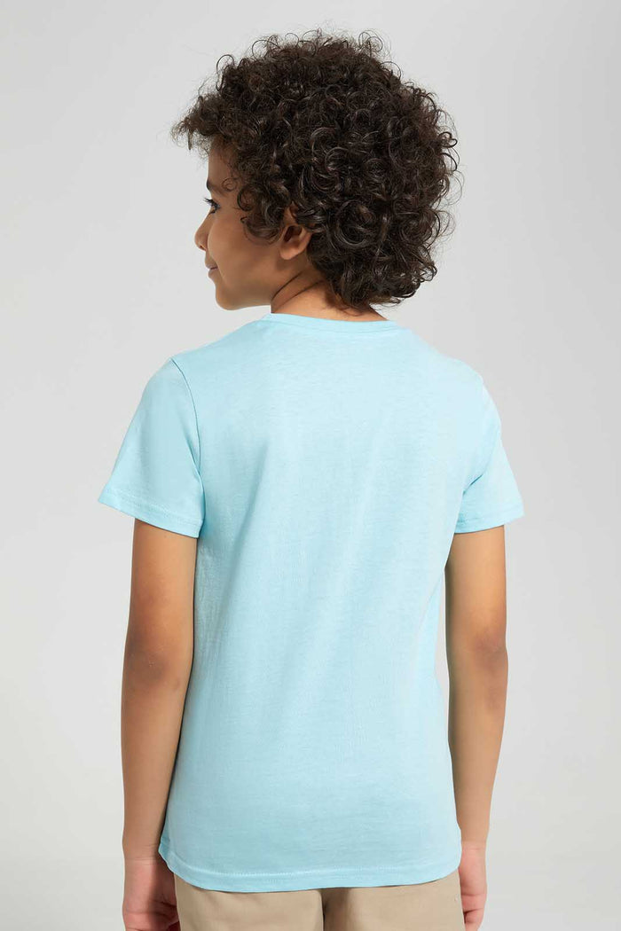 Redtag-Aqua-Space-Print-Pocket-SS-T-Shirt-BOY-T-Shirts,-Category:T-Shirts,-Colour:Blue,-Deals:New-In,-Filter:Boys-(2-to-8-Yrs),-New-In-BOY,-Non-Sale,-Section:Boys-(0-to-14Yrs),-TBL,-W22O-Boys-2 to 8 Years