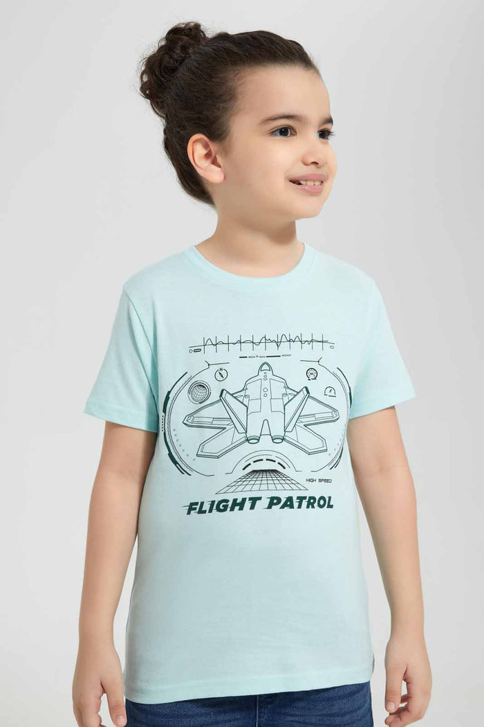 Redtag-Violet-Flight-Patrol-Chest-Print-SS-T-Shirt-BOY-T-Shirts,-Category:T-Shirts,-Colour:Blue,-Deals:New-In,-Filter:Boys-(2-to-8-Yrs),-New-In-BOY-APL,-Non-Sale,-Section:Boys-(0-to-14Yrs),-TBL,-W22O-Boys-2 to 8 Years