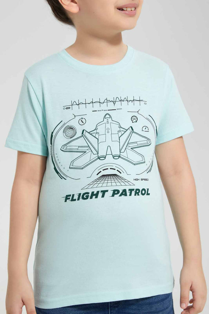 Redtag-Violet-Flight-Patrol-Chest-Print-SS-T-Shirt-BOY-T-Shirts,-Category:T-Shirts,-Colour:Blue,-Deals:New-In,-Filter:Boys-(2-to-8-Yrs),-New-In-BOY-APL,-Non-Sale,-Section:Boys-(0-to-14Yrs),-TBL,-W22O-Boys-2 to 8 Years