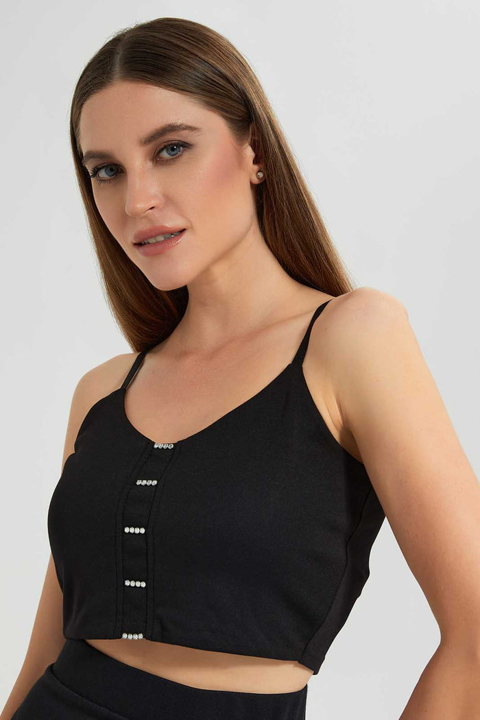 Redtag-Assorted-Cami-With-Embellishments-Category:Tops,-Colour:Black,-Deals:New-In,-Filter:Women's-Clothing,-LEC,-LEC-Tops,-New-In-LEC,-Non-Sale,-Section:Women,-W22O-Women's-