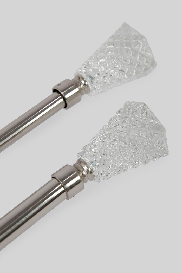 Redtag-Silver-Extendable-Curtain-Rod-With-Crystal-Finials-(Single)-Category:Curtain-Rods,-Colour:Silver,-Deals:New-In,-Filter:Home-Bedroom,-HMW-BED-Bedroom-Accessories,-New-In-HMW-BED,-Non-Sale,-Section:Homewares,-W22A-Home-Bedroom-