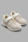 Redtag-Ivory-Chunky-Sneakers-Category:Trainers,-Colour:Ivory,-Deals:New-In,-Filter:Girls-Footwear-(3-to-5-Yrs),-GIR-Trainers,-New-In-GIR-FOO,-Non-Sale,-Section:Girls-(0-to-14Yrs),-W22A-Girls-3 to 5 Years