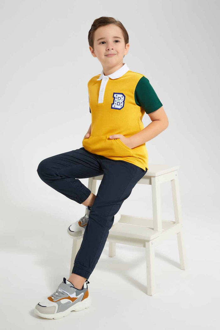 Redtag-Yellow-Kangaroo-Pocket-Polo-Shirt-BOY-Polo-T-Shirts,-Category:Polo-T-Shirts,-Colour:Yellow,-Deals:New-In,-Filter:Boys-(2-to-8-Yrs),-New-In-BOY-APL,-Non-Sale,-Section:Boys-(0-to-14Yrs),-W22O-Boys-2 to 8 Years