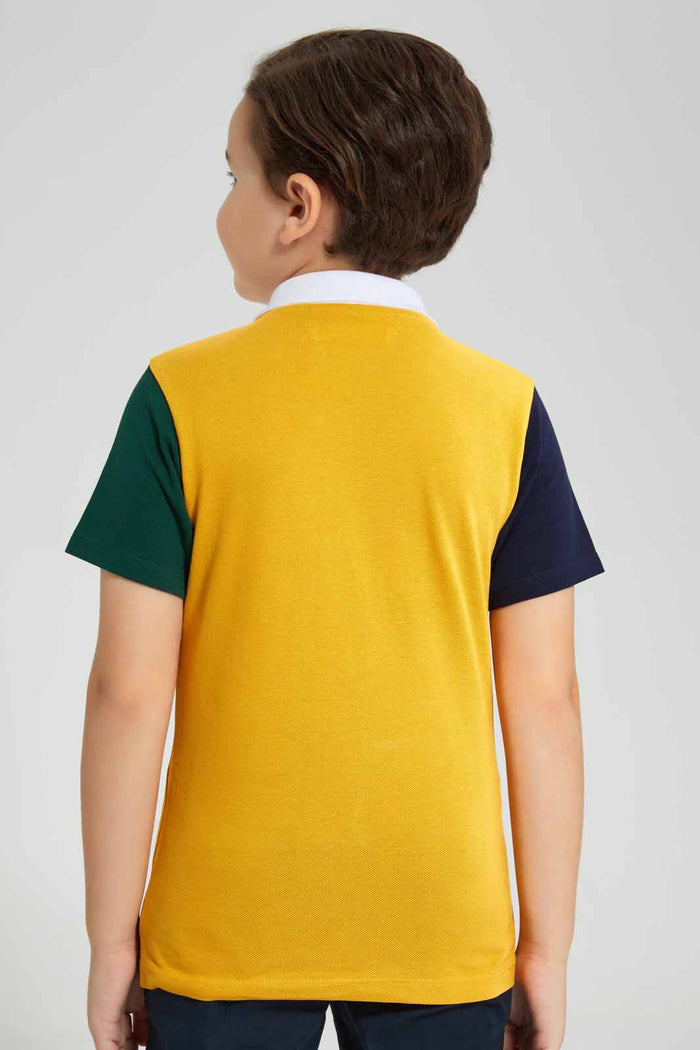 Redtag-Yellow-Kangaroo-Pocket-Polo-Shirt-BOY-Polo-T-Shirts,-Category:Polo-T-Shirts,-Colour:Yellow,-Deals:New-In,-Filter:Boys-(2-to-8-Yrs),-New-In-BOY-APL,-Non-Sale,-Section:Boys-(0-to-14Yrs),-W22O-Boys-2 to 8 Years