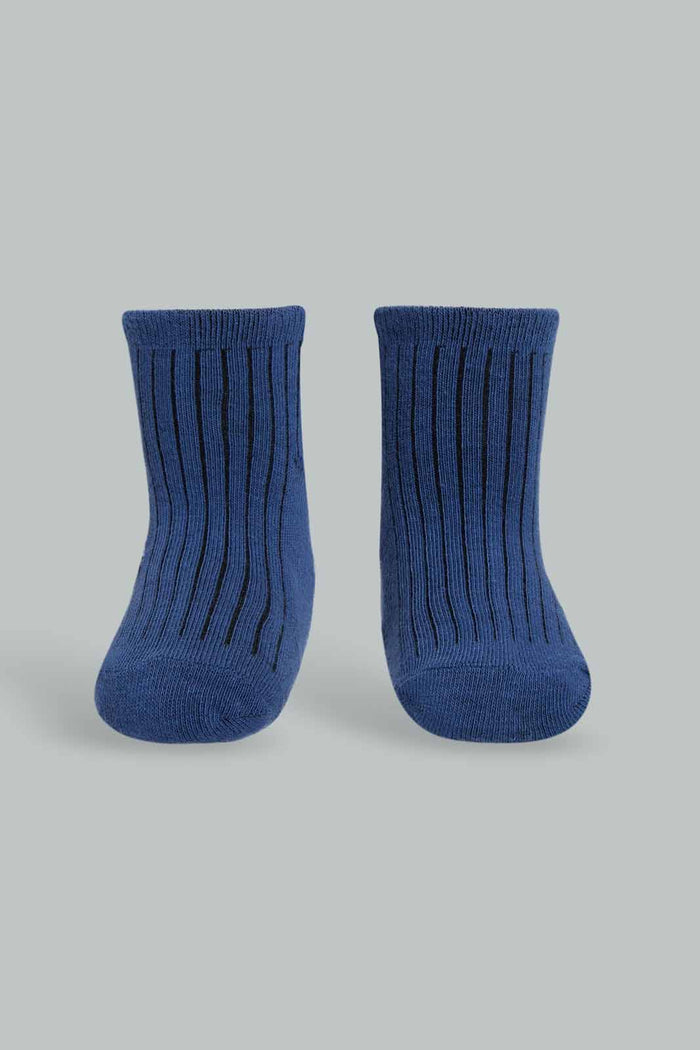 Redtag-Navy-Ecru-Assorted-Socks-4-Pack-365,-Category:Socks,-Colour:Assorted,-Deals:New-In,-Filter:Infant-Boys-(3-to-24-Mths),-INB-Socks,-New-In-INB-APL,-Non-Sale,-Section:Boys-(0-to-14Yrs)-Infant-Boys-3 to 24 Months