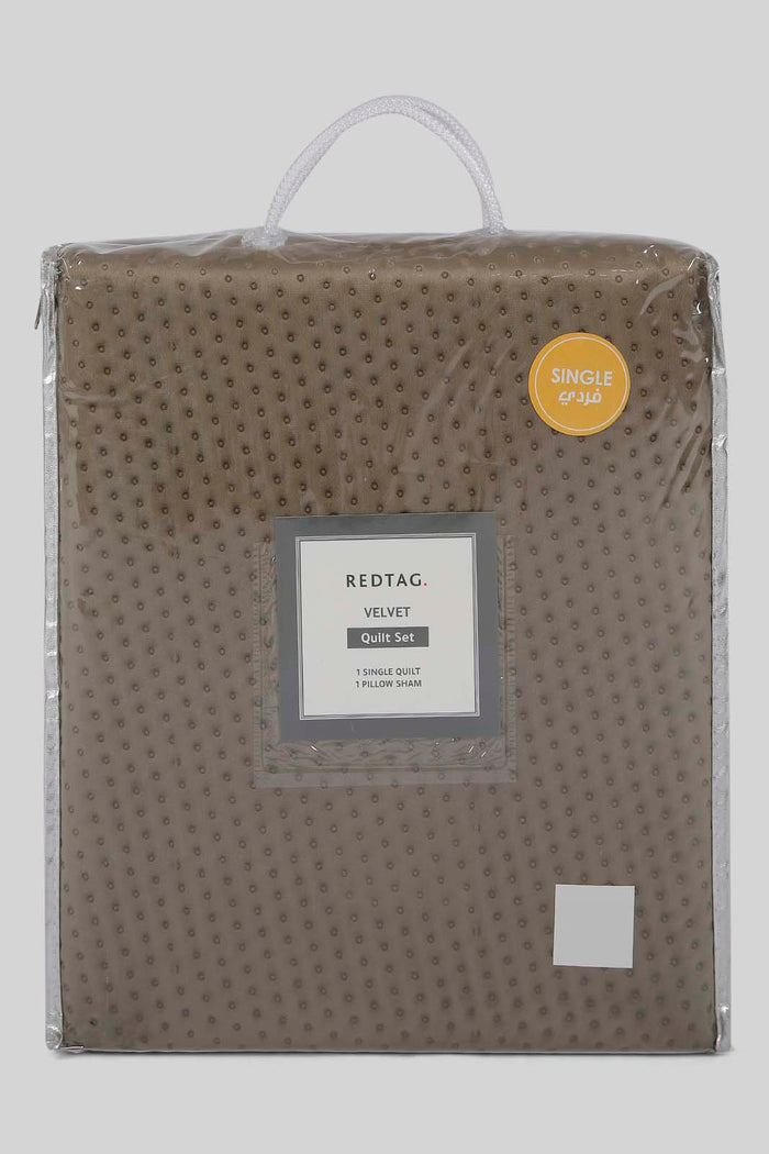 Redtag-Green-Velvet-Quilt-(Single-Size)-Category:Quilts,-Colour:Green,-Deals:New-In,-Dept:Home,-Filter:Home-Bedroom,-HMW-BED-Quilts,-New-In-HMW-BED,-Non-Sale,-Section:Homewares,-W22B-Home-Bedroom-
