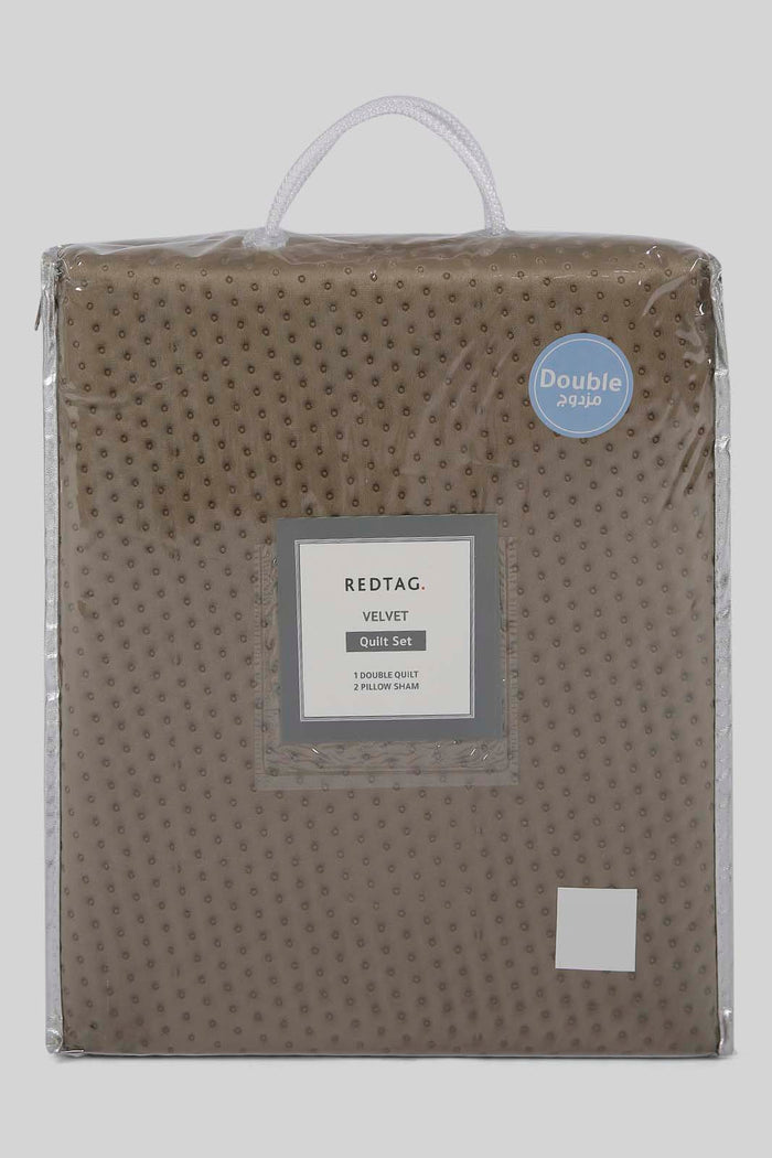 Redtag-Green-Velvet-Quilt-(Double-Size)-Category:Quilts,-Colour:Green,-Deals:New-In,-Dept:Home,-Filter:Home-Bedroom,-HMW-BED-Quilts,-New-In-HMW-BED,-Non-Sale,-Section:Homewares,-W22B-Home-Bedroom-