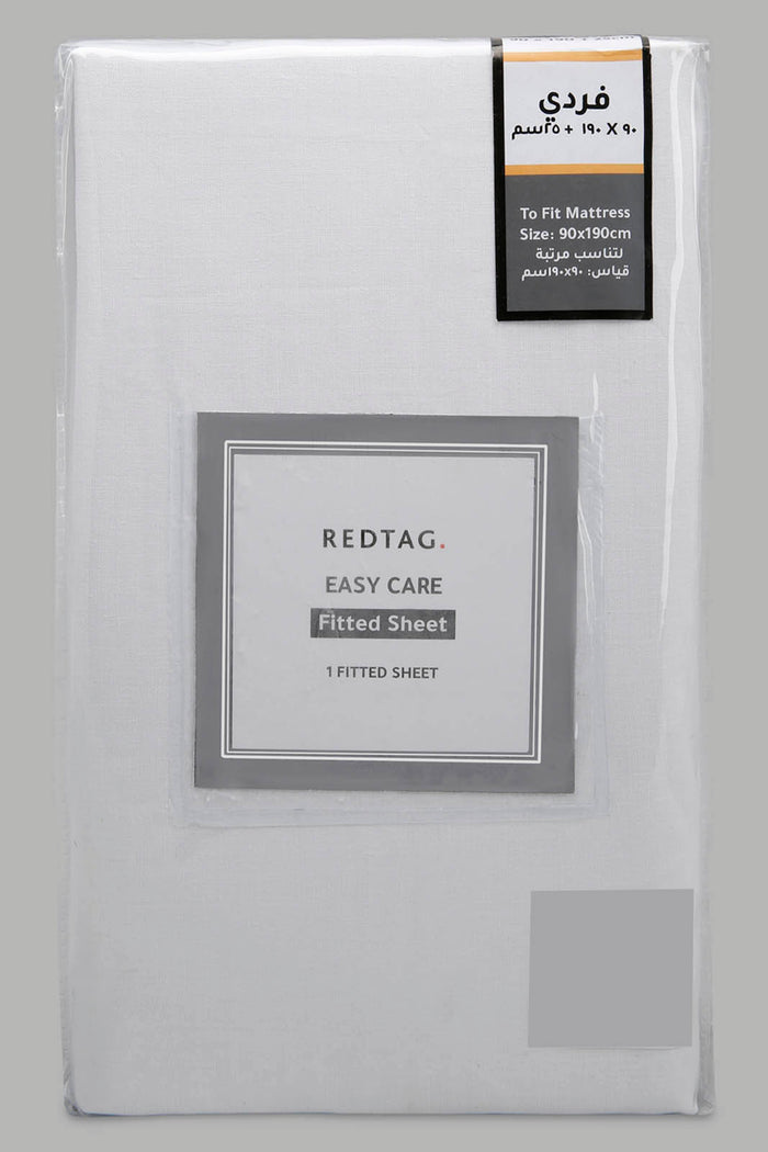 Redtag-White-Fitted-Sheet-(-Single-Size)-365,-Category:Fitted-Sheets,-Colour:White,-Deals:New-In,-Filter:Home-Bedroom,-HMW-BED-Fitted-Sheets,-New-In-HMW-BED,-Non-Sale,-Section:Homewares-Home-Bedroom-