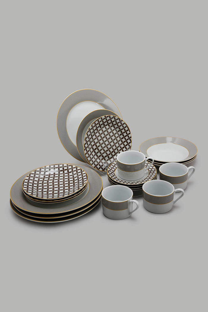 Redtag-Beige-Geomatric-Dinner-Set-(20-Piece)-Category:Dinner-Sets,-Colour:Beige,-Deals:New-In,-Filter:Home-Dining,-HMW-DIN-Crockery,-New-In-HMW-DIN,-Non-Sale,-Section:Homewares,-W22B-Home-Dining-