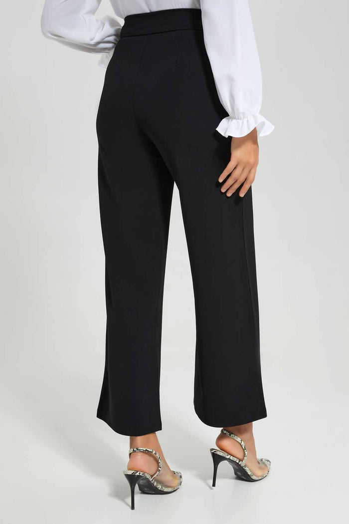 Redtag-Black-Wideleg-Knit-Trousers-Category:Trousers,-Colour:Black,-Deals:New-In,-Filter:Women's-Clothing,-LMC,-New-In-Women-APL,-Non-Sale,-Section:Women,-W22A,-Women-Trousers--