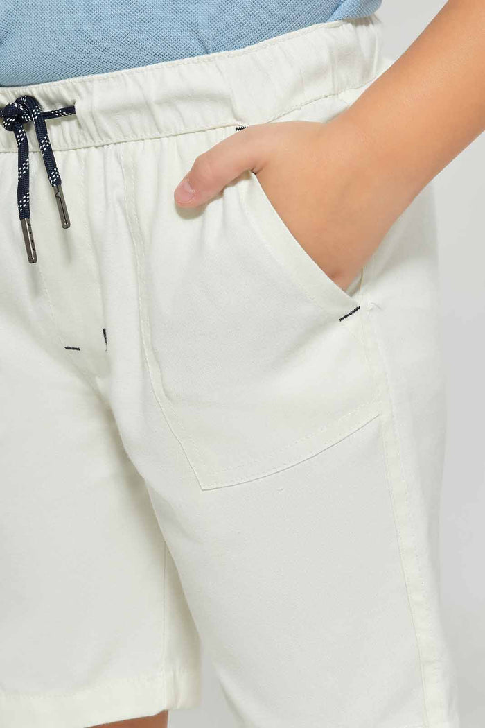 Redtag-White-Pullon-Shorts-BOY-Shorts,-BTS,-Category:Shorts,-Colour:White,-Deals:New-In,-Dept:Boys,-Filter:Boys-(2-to-8-Yrs),-New-In-BOY-APL,-Non-Sale,-Section:Boys-(0-to-14Yrs),-TBL,-W22O-Boys-2 to 8 Years