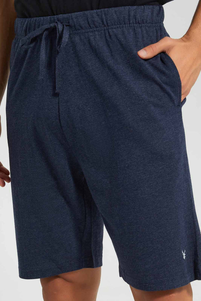 Redtag-Navy-Grey-2-Pack-Pyjama-Shorts-Category:Pyjama-Bottoms,-Colour:Assorted,-Deals:New-In,-Filter:Men's-Clothing,-Men-Pyjama-Bottoms,-New-In-Men-APL,-Non-Sale,-Section:Men,-W22O-Men's-