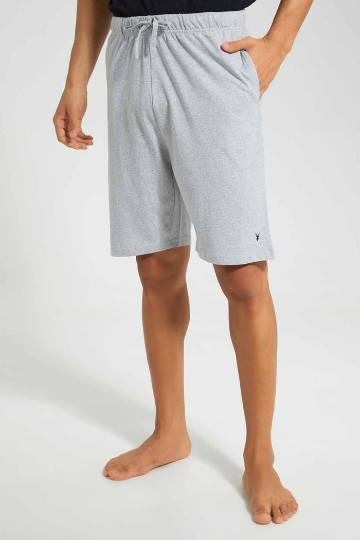 Redtag-Navy-Grey-2-Pack-Pyjama-Shorts-Category:Pyjama-Bottoms,-Colour:Assorted,-Deals:New-In,-Filter:Men's-Clothing,-Men-Pyjama-Bottoms,-New-In-Men-APL,-Non-Sale,-Section:Men,-W22O-Men's-