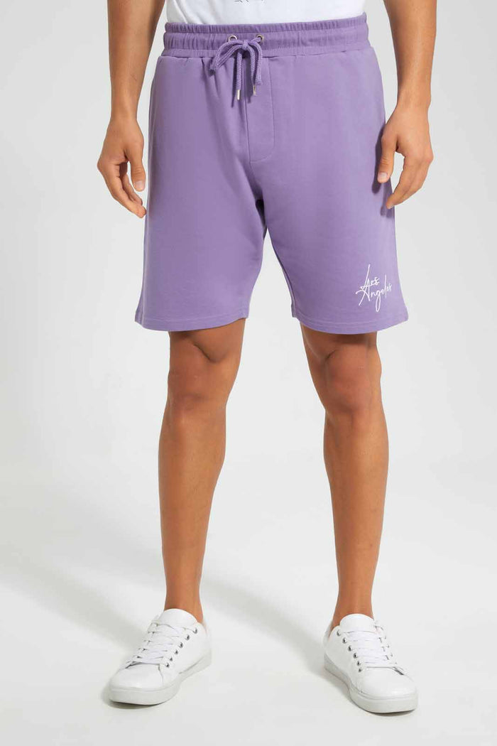 Redtag-Purple-Signature-Shorts-Category:Joggers,-Colour:Purple,-Deals:New-In,-Filter:Men's-Clothing,-Men-Joggers,-New-In-Men,-Non-Sale,-Section:Men,-W22O-Men's-