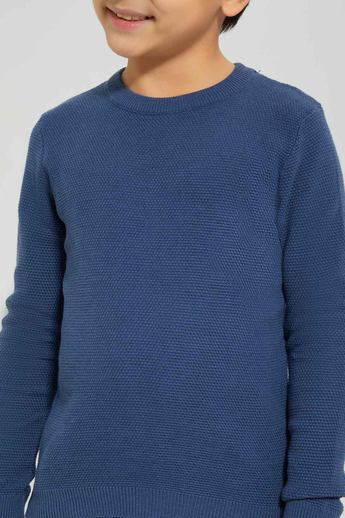 Redtag-Blue-Crewneck-Jumper-BOY-Pullovers,-Category:Pullovers,-Colour:Blue,-Deals:New-In,-Dept:Boys,-Filter:Boys-(2-to-8-Yrs),-New-In-BOY-APL,-Non-Sale,-Section:Boys-(0-to-14Yrs),-TBL,-W22B-Boys-2 to 8 Years