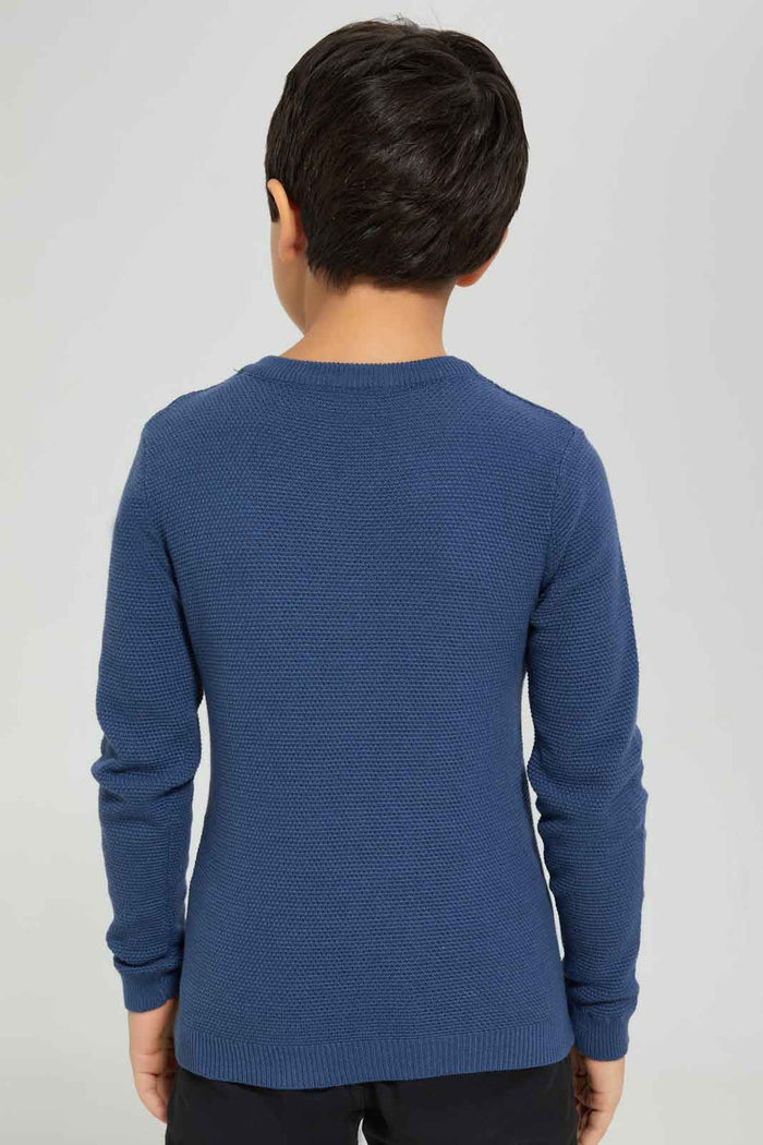 Redtag-Blue-Crewneck-Jumper-BOY-Pullovers,-Category:Pullovers,-Colour:Blue,-Deals:New-In,-Dept:Boys,-Filter:Boys-(2-to-8-Yrs),-New-In-BOY-APL,-Non-Sale,-Section:Boys-(0-to-14Yrs),-TBL,-W22B-Boys-2 to 8 Years