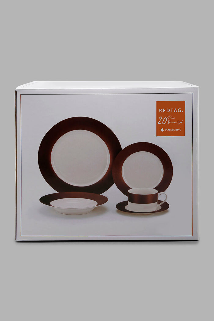 Redtag-Copper-Band-Dinner-Set-(20-Piece)-Category:Dinner-Sets,-Colour:Copper,-Deals:New-In,-Filter:Home-Dining,-HMW-DIN-Crockery,-New-In-HMW-DIN,-Non-Sale,-Section:Homewares,-W22B-Home-Dining-