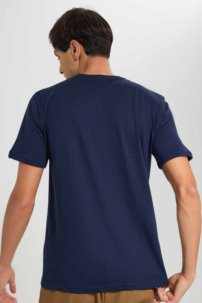 Redtag-Navy-Grafhic-T-Shirt-Category:T-Shirts,-Colour:Navy,-Deals:New-In,-Filter:Men's-Clothing,-Men-T-Shirts,-New-In-Men-APL,-Non-Sale,-Section:Men,-TBL,-W22O-Men's-