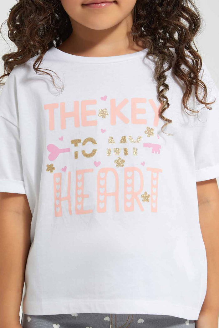 Redtag-White-Boxy-Tee---Placement-Category:T-Shirts,-Colour:White,-Deals:New-In,-Filter:Girls-(2-to-8-Yrs),-GIR-T-Shirts,-New-In-GIR-APL,-Non-Sale,-Section:Girls-(0-to-14Yrs),-TBL,-W22O-Girls-2 to 8 Years