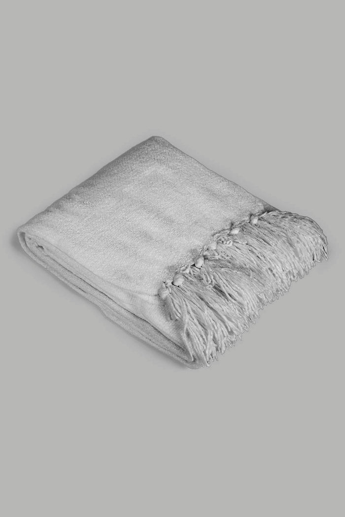 Redtag-Grey-Chenille-Throw-With-Fringe-Category:Throws,-Colour:Grey,-Deals:New-In,-Filter:Home-Bedroom,-HMW-BED-Throws,-New-In-HMW-BED,-Non-Sale,-Section:Homewares,-W22O-Home-Bedroom-