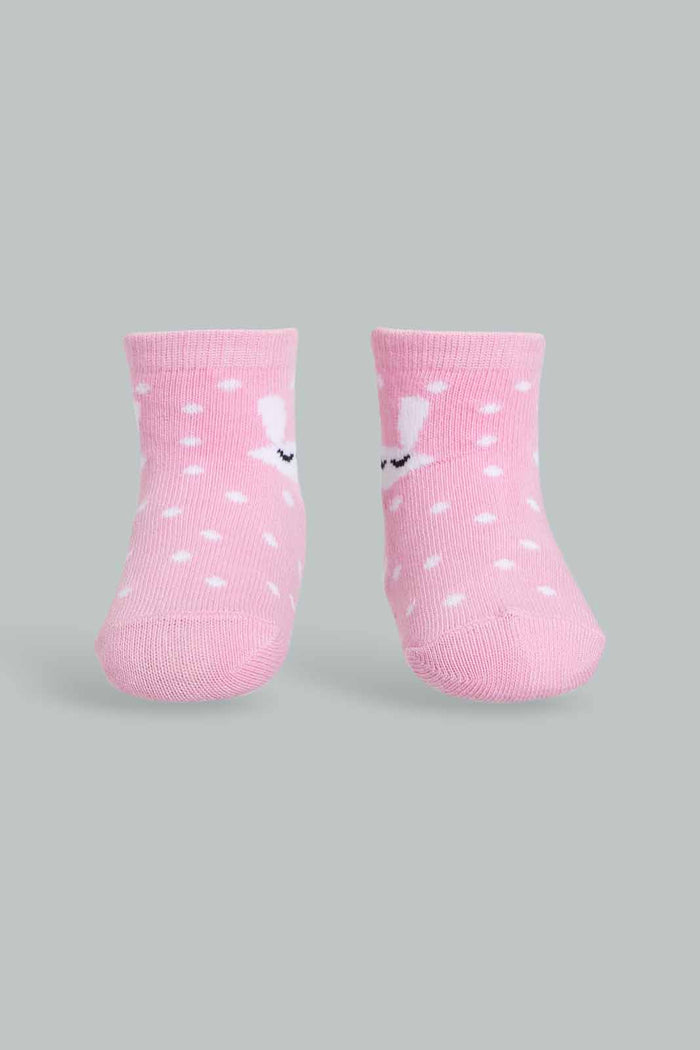 Redtag-Multi-Coloured-Polka-Dot-4Pcs-Ankle-Length-Socks-365,-Category:Socks,-Colour:Assorted,-Deals:New-In,-Filter:Infant-Girls-(3-to-24-Mths),-ING-Socks,-New-In-ING-APL,-Non-Sale,-Section:Girls-(0-to-14Yrs)-Infant-Girls-3 to 24 Months