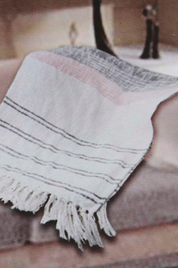 Redtag-Pink-Striped-Throw-With-Frnge-Category:Throws,-Colour:Pink,-Deals:New-In,-Filter:Home-Bedroom,-HMW-BED-Throws,-New-In-HMW-BED,-Non-Sale,-Section:Homewares,-W22A-Home-Bedroom-