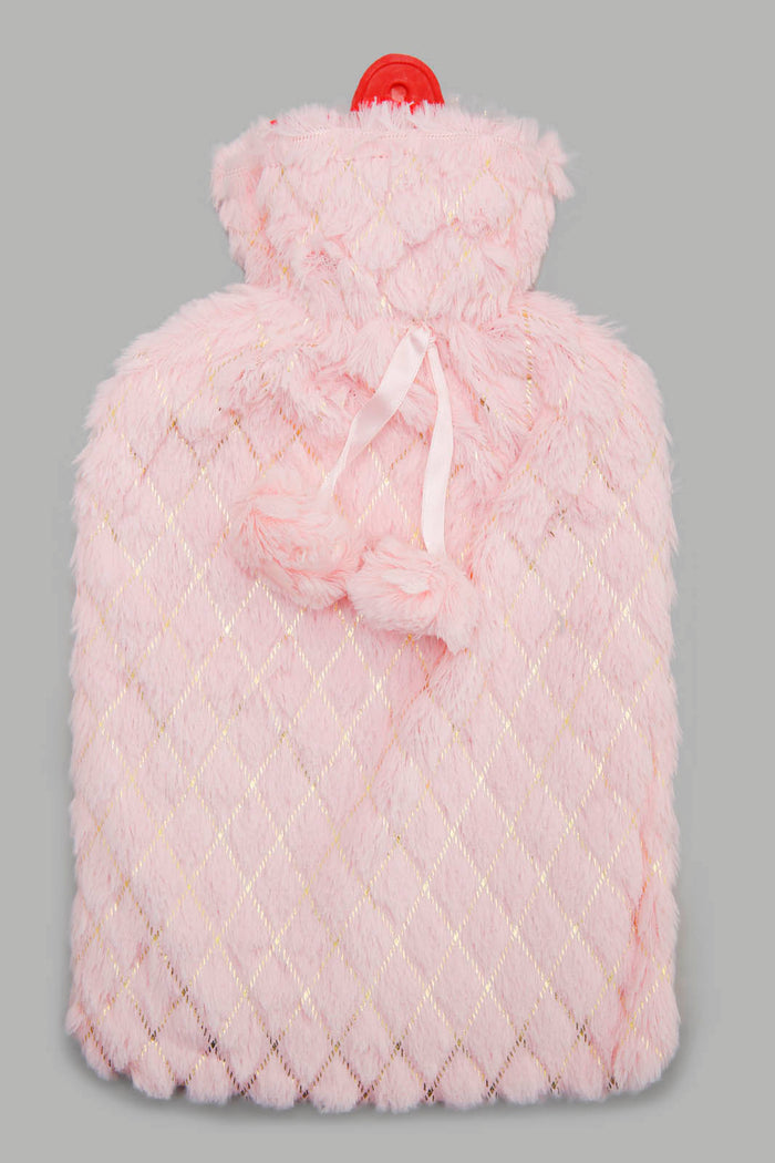 Redtag-White/Pink-Hot-Water-2-Litre-Bag-With-Knitted-Cover-Category:Bags,-Colour:White,-Filter:Travel-Accessories,-IMP-Bags,-New-In,-New-In-IMP-ACC,-Non-Sale,-Section:Girls-(0-to-14Yrs),-W22B-Home-Accessories-