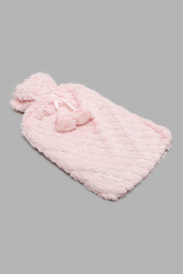 Redtag-White/Pink-Hot-Water-2-Litre-Bag-With-Knitted-Cover-Category:Bags,-Colour:White,-Filter:Travel-Accessories,-IMP-Bags,-New-In,-New-In-IMP-ACC,-Non-Sale,-Section:Girls-(0-to-14Yrs),-W22B-Home-Accessories-