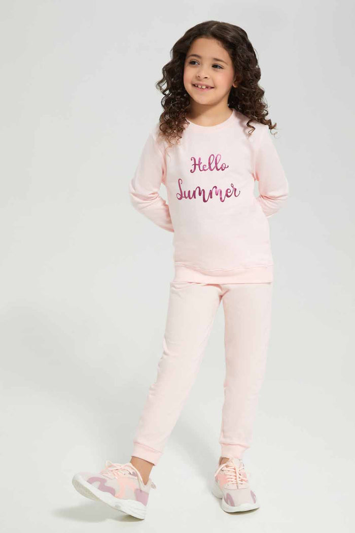 Redtag-Pale-Pink-Basic-Active-Top---Light-Pink-Category:Sweatshirts,-Colour:Apricot,-Deals:New-In,-Filter:Girls-(2-to-8-Yrs),-GIR-Sweatshirts,-New-In-GIR-APL,-Non-Sale,-Section:Girls-(0-to-14Yrs),-TBL,-W22A-Girls-2 to 8 Years