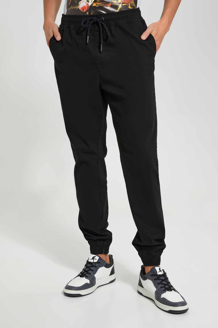 Redtag-Black-Jogger-Category:Trousers,-Colour:Black,-Deals:New-In,-Filter:Men's-Clothing,-Men-Trousers,-New-In-Men-APL,-Non-Sale,-Section:Men,-TBL,-W22A-Men's-