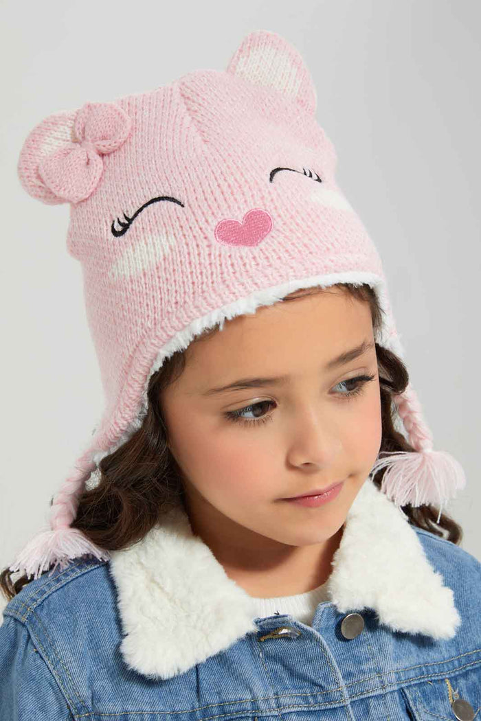 Redtag-Pink-Embellished-Set-Of-2-Knitted-Cap-&-Gloves-Category:Knitted-Accessories,-Colour:Pink,-Dept:Girls,-Filter:Girls-Accessories,-GIR-Knitted-Accessories,-New-In,-New-In-GIR-ACC,-Non-Sale,-Section:Girls-(0-to-14Yrs),-W22B-Girls-