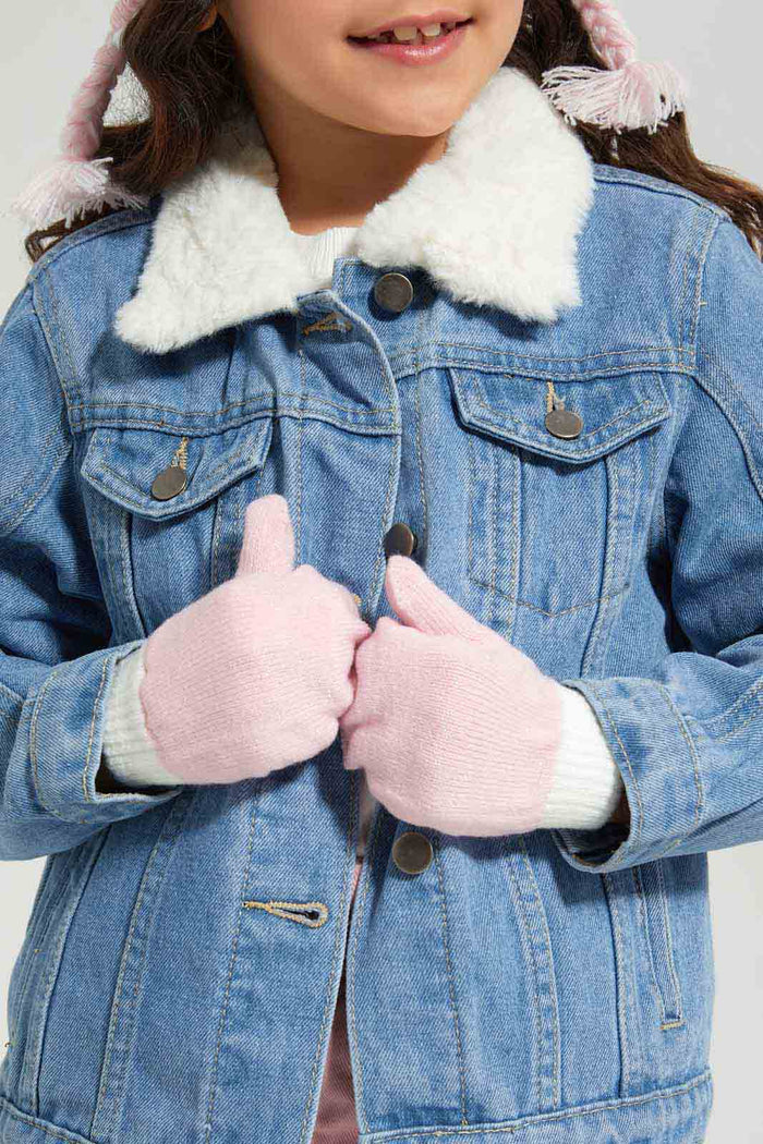 Redtag-Pink-Embellished-Set-Of-2-Knitted-Cap-&-Gloves-Category:Knitted-Accessories,-Colour:Pink,-Dept:Girls,-Filter:Girls-Accessories,-GIR-Knitted-Accessories,-New-In,-New-In-GIR-ACC,-Non-Sale,-Section:Girls-(0-to-14Yrs),-W22B-Girls-