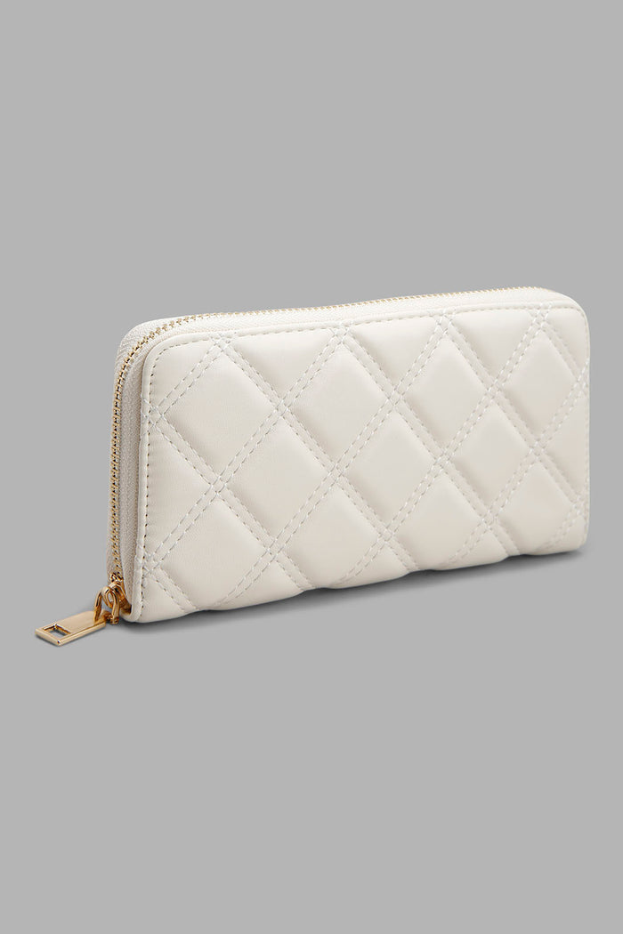 Redtag-White-Quilted-Purse-Category:Bags,-Colour:White,-Filter:Women's-Accessories,-New-In,-New-In-Women-ACC,-Non-Sale,-Section:Women,-W22O,-Women-Bags-Women-