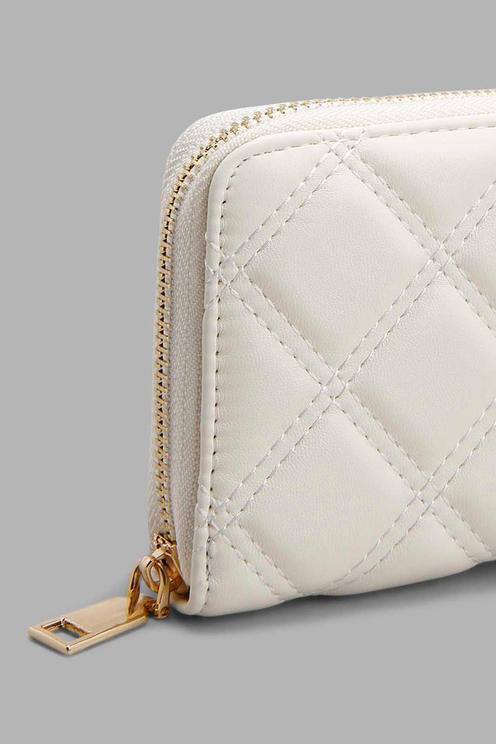 Redtag-White-Quilted-Purse-Category:Bags,-Colour:White,-Filter:Women's-Accessories,-New-In,-New-In-Women-ACC,-Non-Sale,-Section:Women,-W22O,-Women-Bags-Women-