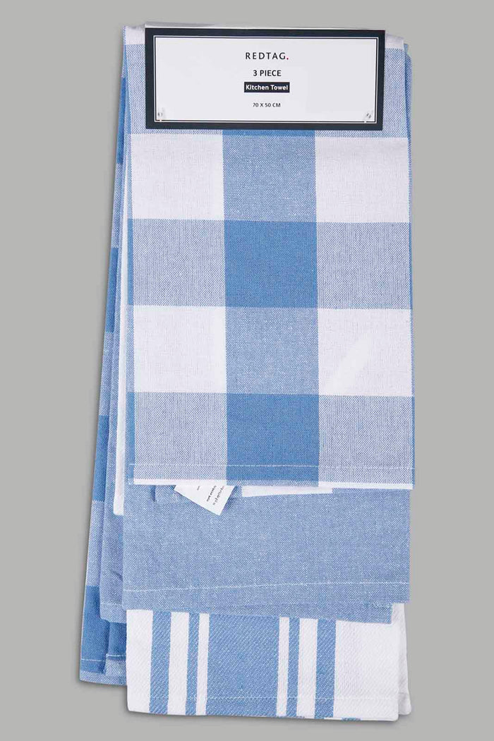 Redtag-Blue-Kitchen-Towel-Set-(3-Piece)-Category:Towels,-Colour:Blue,-Deals:New-In,-Filter:Home-Dining,-HMW-DIN-Kitchen-Accessories,-New-In-HMW-DIN,-Non-Sale,-Section:Homewares,-W22A-Home-Dining-