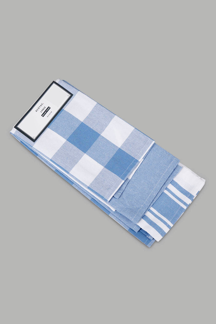 Redtag-Blue-Kitchen-Towel-Set-(3-Piece)-Category:Towels,-Colour:Blue,-Deals:New-In,-Filter:Home-Dining,-HMW-DIN-Kitchen-Accessories,-New-In-HMW-DIN,-Non-Sale,-Section:Homewares,-W22A-Home-Dining-