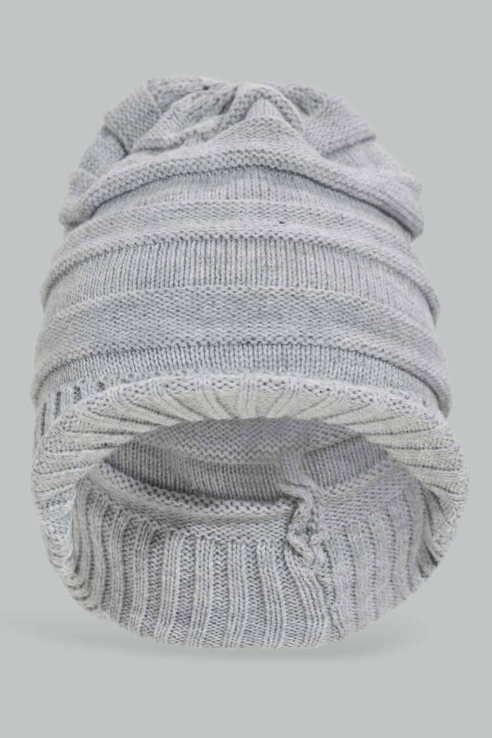 Redtag-Grey-Knitted-Brim-Cap-BOY-Caps-&-Hats,-Category:Caps-&-Hats,-Colour:Grey,-Dept:Boys,-Filter:Boys-Accessories,-New-In,-New-In-BOY-ACC,-Non-Sale,-Section:Boys-(0-to-14Yrs),-W22A-Boys-