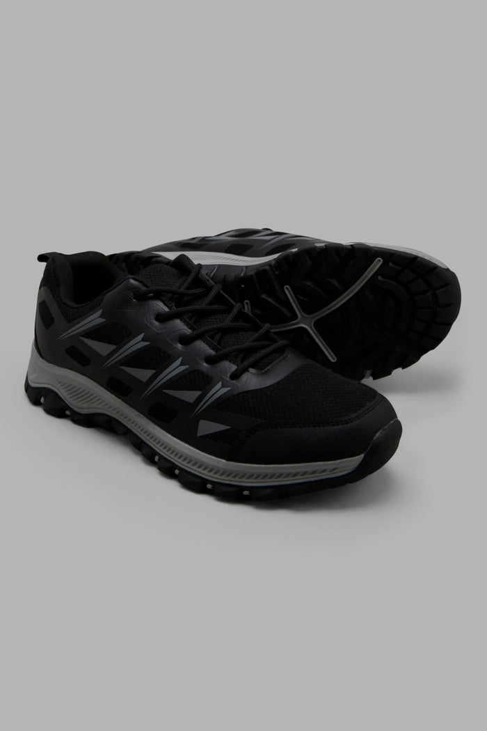 Redtag-Black-Color-Block-Trekker-Category:Trainers,-Colour:Black,-Deals:New-In,-Filter:Men's-Footwear,-Men-Trainers,-New-In-Men-FOO,-Non-Sale,-Section:Men,-W22B-Men's-
