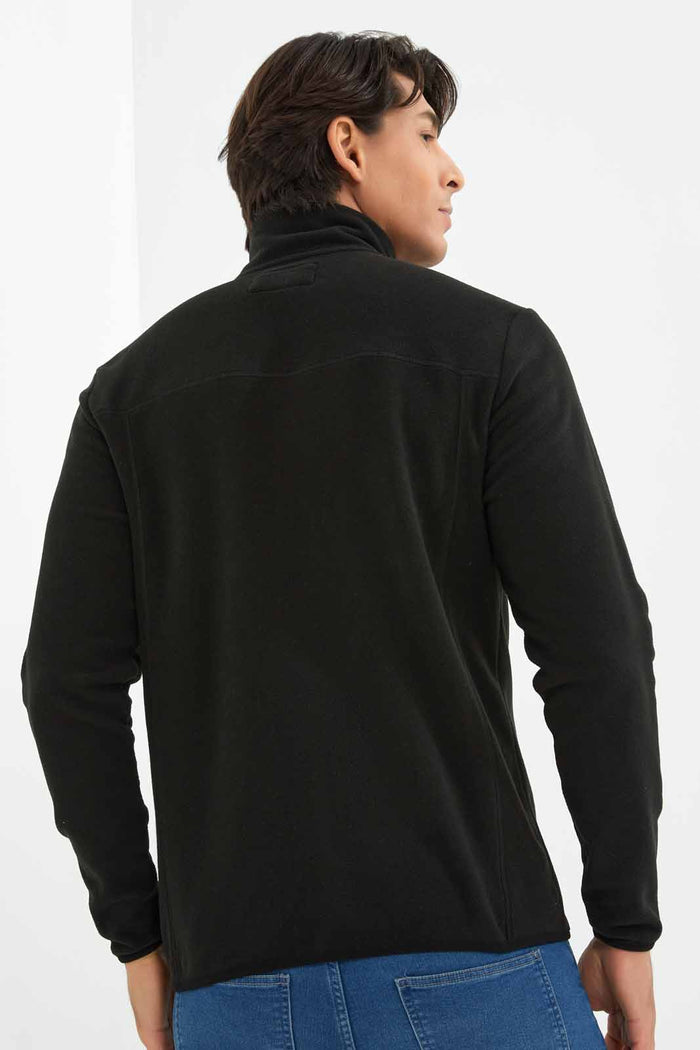 Redtag-Black-Zip-Thru-Sweatshirt-Category:Sweatshirts,-Colour:Black,-Deals:New-In,-Filter:Men's-Clothing,-Men-Sweatshirts,-New-In-Men-APL,-Non-Sale,-Section:Men,-TBL,-W22B-Men's-