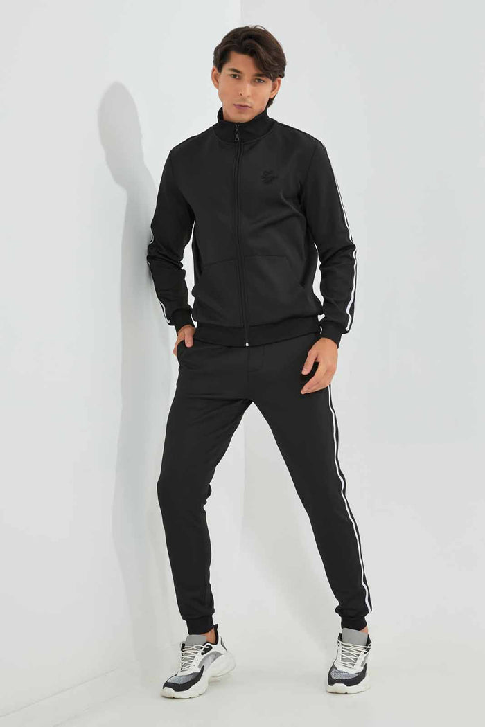 Redtag-Black-Track-Jacket-Category:Sweatshirts,-Colour:Black,-Deals:New-In,-Filter:Men's-Clothing,-Men-Sweatshirts,-New-In-Men-APL,-Non-Sale,-Section:Men,-W22B-Men's-