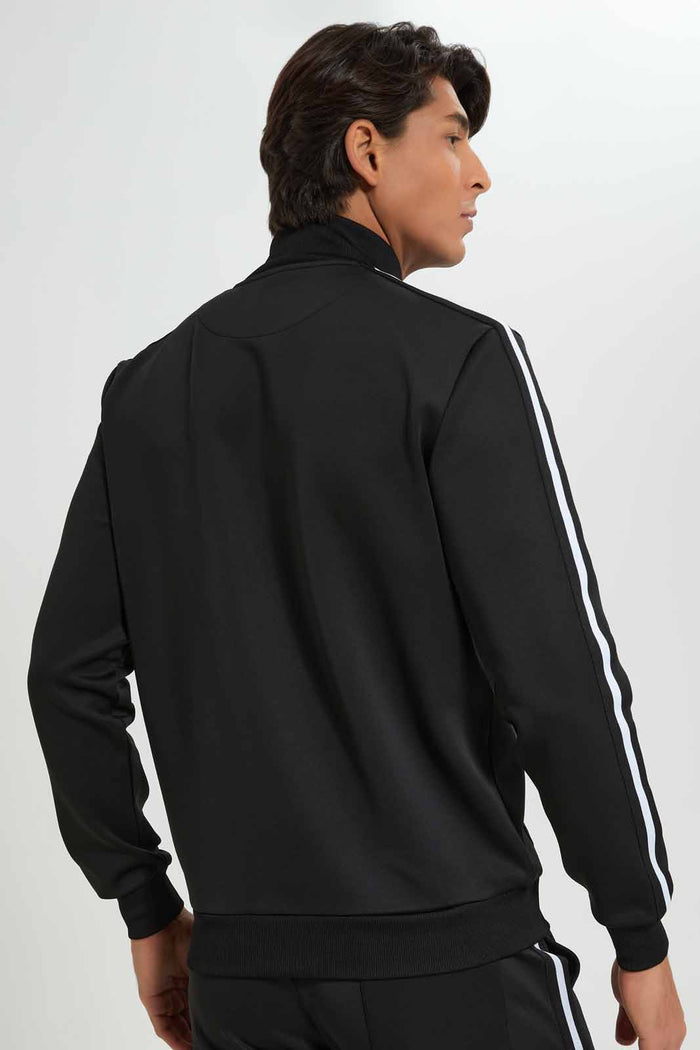 Redtag-Black-Track-Jacket-Category:Sweatshirts,-Colour:Black,-Deals:New-In,-Filter:Men's-Clothing,-Men-Sweatshirts,-New-In-Men-APL,-Non-Sale,-Section:Men,-W22B-Men's-