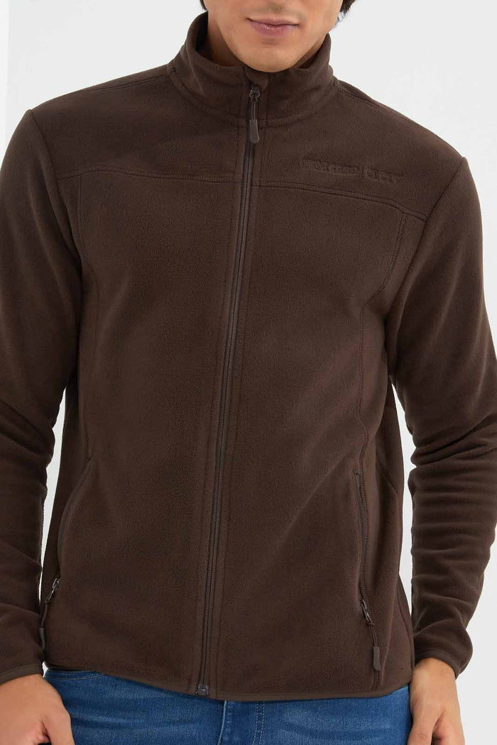 Redtag-Brown-Zip-Thru-Sweatshirt-Category:Sweatshirts,-Colour:Brown,-Deals:New-In,-Filter:Men's-Clothing,-Men-Sweatshirts,-New-In-Men-APL,-Non-Sale,-Section:Men,-TBL,-W22B-Men's-