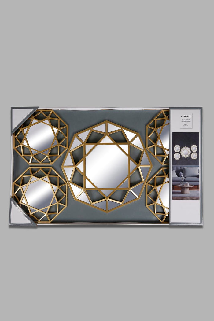 Redtag-Gold-Decorative-Mirror-Set(5Piece)-Category:Mirrors,-Colour:Gold,-Deals:New-In,-Dept:Home,-Filter:Home-Decor,-HMW-HOM-Wall-Decor-&-Mirrors,-New-In-HMW-HOM,-Non-Sale,-Section:Homewares,-W22A-Home-Decor-