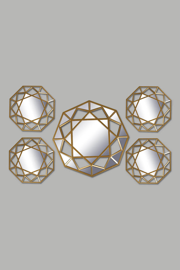 Redtag-Gold-Decorative-Mirror-Set(5Piece)-Category:Mirrors,-Colour:Gold,-Deals:New-In,-Dept:Home,-Filter:Home-Decor,-HMW-HOM-Wall-Decor-&-Mirrors,-New-In-HMW-HOM,-Non-Sale,-Section:Homewares,-W22A-Home-Decor-